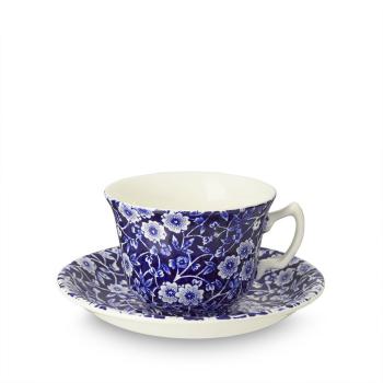 Tea Cup & Saucer, Burleigh Blue Calico
