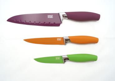 Brooklyn 3 Piece Coloured Kitchen Knife Set