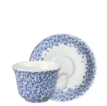 Tea Cup & Saucer, Burleigh Dark Blue Felicity