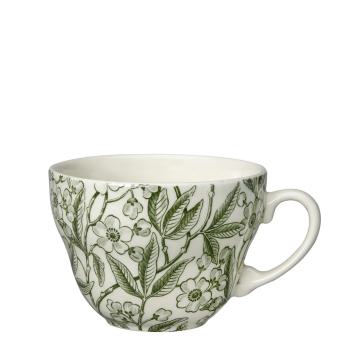 Breakfast Cup & Saucer, Burleigh Green Prunus