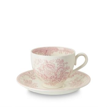 Tea Cup & Saucer, Burleigh Pink Asiatic Pheasants