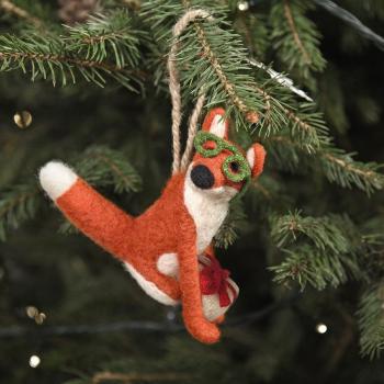 Felt Christmas Decoration, Fox Bearing Gifts