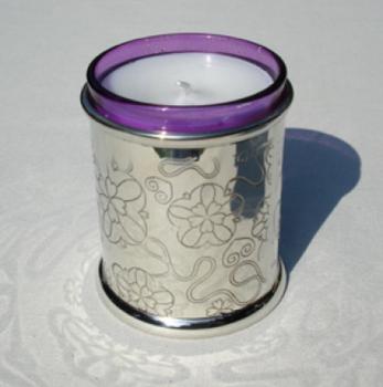 Pewter Votive Candle, Rose