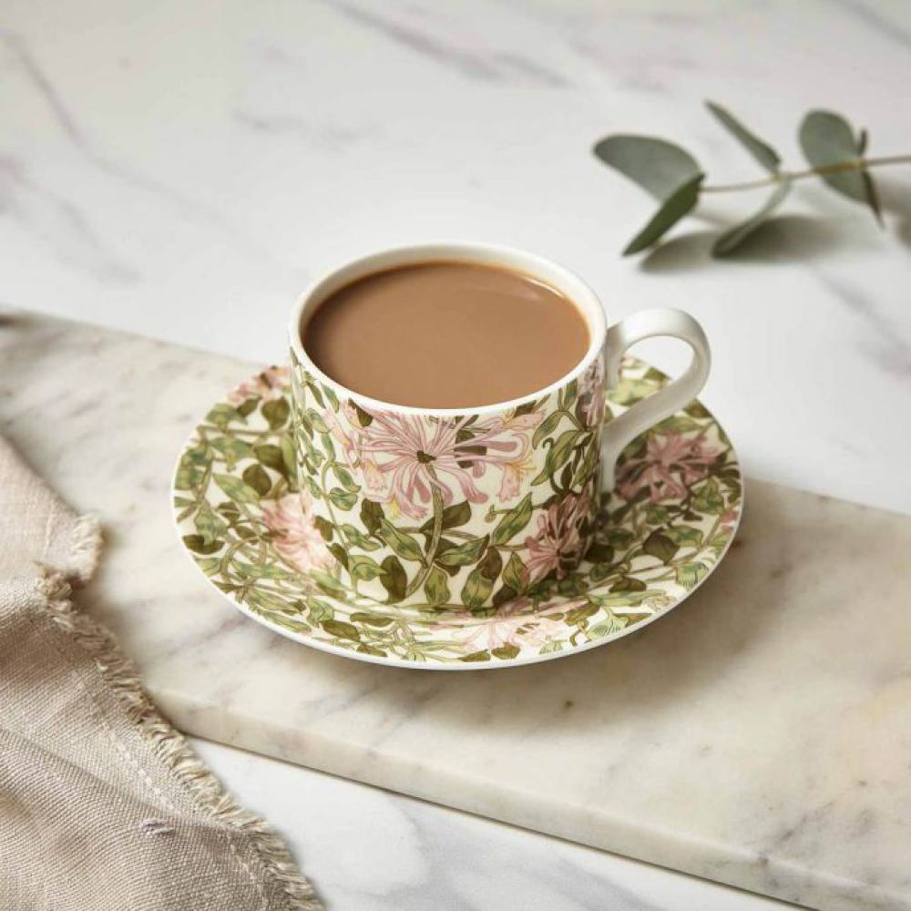 Cup and Saucer - Honeysuckle - Morris & Co. for Spode