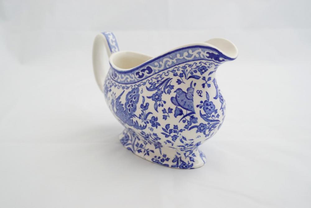 Blue Regal Peacock Gravy Boat & Stand - Second