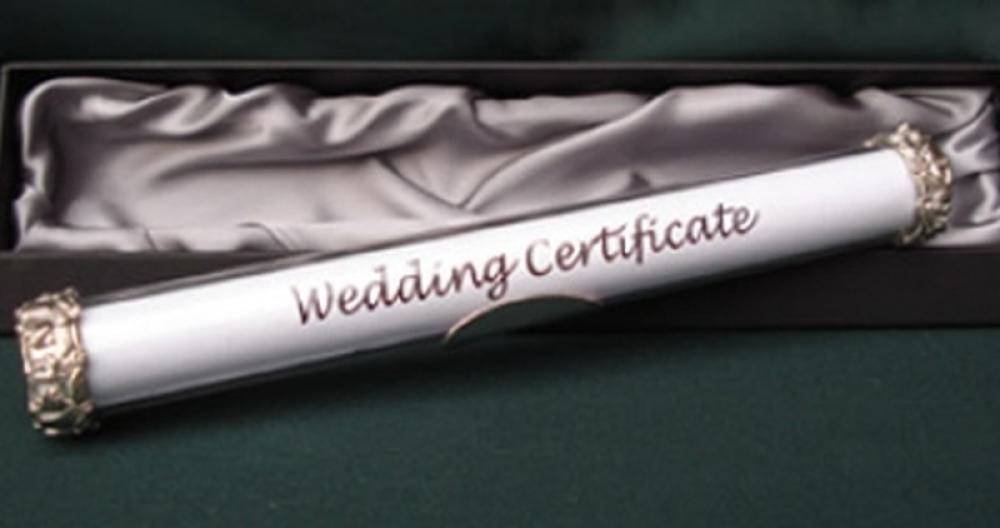 Wedding Certificate Holder - For Engraving : 1J486